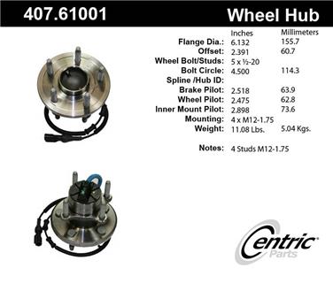 Wheel Bearing and Hub Assembly CE 407.61001E