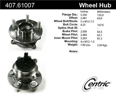 Wheel Bearing and Hub Assembly CE 407.61007