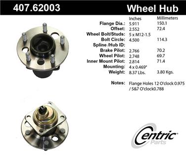 Wheel Bearing and Hub Assembly CE 407.62003E