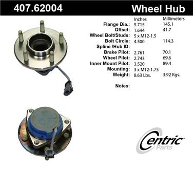 Wheel Bearing and Hub Assembly CE 407.62004