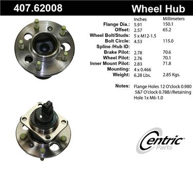 Wheel Bearing and Hub Assembly CE 407.62008E