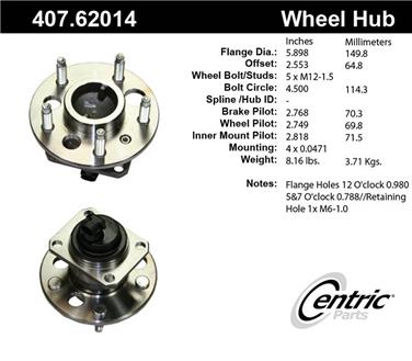 Wheel Bearing and Hub Assembly CE 407.62014E