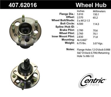 Wheel Bearing and Hub Assembly CE 407.62016E