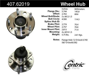 Wheel Bearing and Hub Assembly CE 407.62019