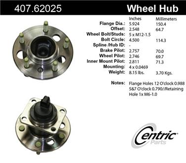 Wheel Bearing and Hub Assembly CE 407.62025E