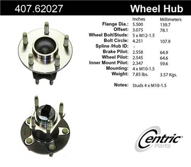 Wheel Bearing and Hub Assembly CE 407.62027E