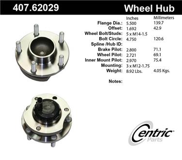 Wheel Bearing and Hub Assembly CE 407.62029E