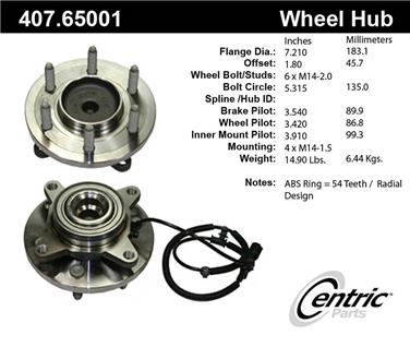 Wheel Bearing and Hub Assembly CE 407.65001E