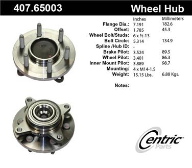 Wheel Bearing and Hub Assembly CE 407.65003E