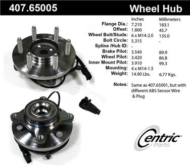 Wheel Bearing and Hub Assembly CE 407.65005