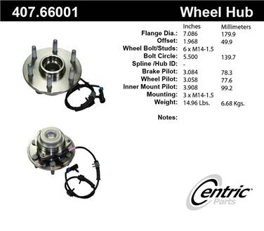 Wheel Bearing and Hub Assembly CE 407.66001E