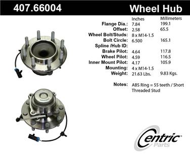 Wheel Bearing and Hub Assembly CE 407.66004E