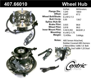 Wheel Bearing and Hub Assembly CE 407.66010E