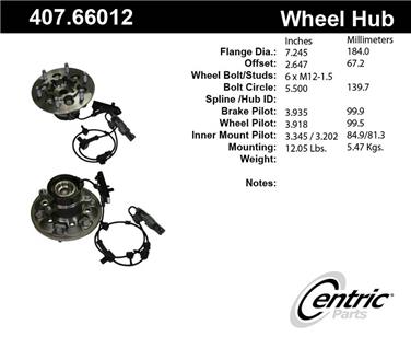 Wheel Bearing and Hub Assembly CE 407.66012E