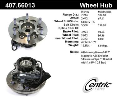 Wheel Bearing and Hub Assembly CE 407.66013E