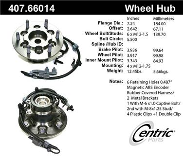 Wheel Bearing and Hub Assembly CE 407.66014