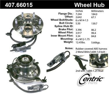 Wheel Bearing and Hub Assembly CE 407.66015E