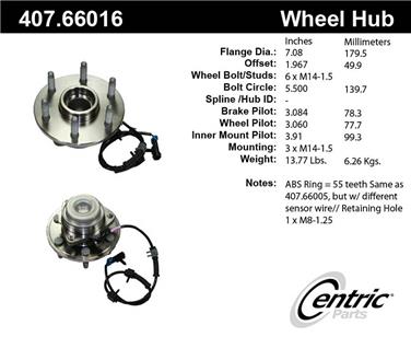 Wheel Bearing and Hub Assembly CE 407.66016E