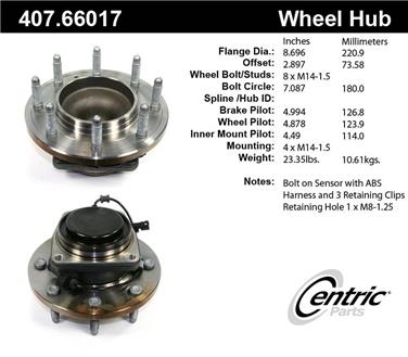 Wheel Bearing and Hub Assembly CE 407.66017