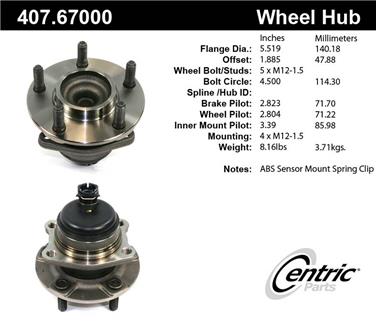 Wheel Bearing and Hub Assembly CE 407.67000E