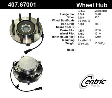 Wheel Bearing and Hub Assembly CE 407.67001E