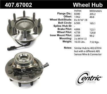 Wheel Bearing and Hub Assembly CE 407.67002