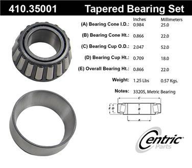 2006 Dodge Sprinter 2500 Wheel Bearing and Race Set CE 410.35001E