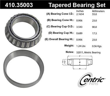 2005 Dodge Sprinter 3500 Wheel Bearing and Race Set CE 410.35003E