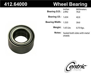 2005 Dodge SX 2.0 Wheel Bearing CE 412.64000E