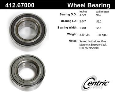 2013 Jeep Grand Cherokee Wheel Bearing CE 412.67000