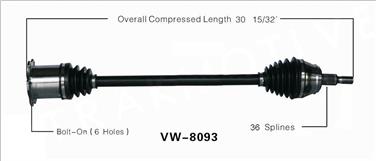 CV Axle Shaft SA VW-8093