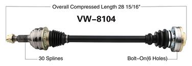 CV Axle Shaft SA VW-8104