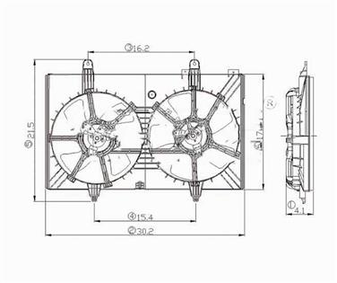 Dual Radiator and Condenser Fan Assembly TY 620760