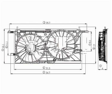 Dual Radiator and Condenser Fan Assembly TY 620770