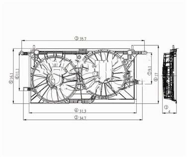 Dual Radiator and Condenser Fan Assembly TY 620780