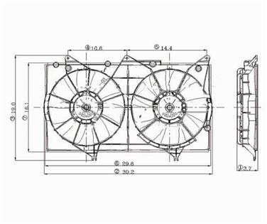 Dual Radiator and Condenser Fan Assembly TY 620860