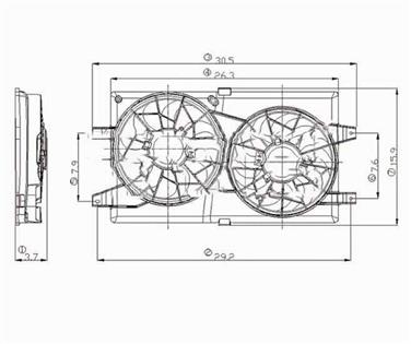 Dual Radiator and Condenser Fan Assembly TY 620910