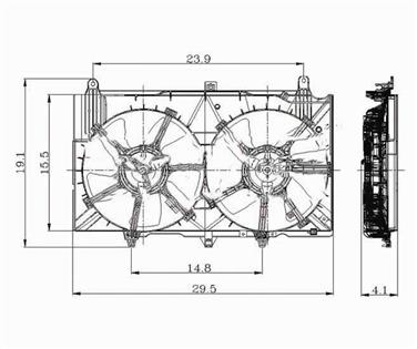 Dual Radiator and Condenser Fan Assembly TY 620980