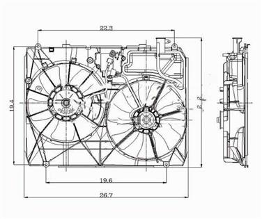 Dual Radiator and Condenser Fan Assembly TY 621110