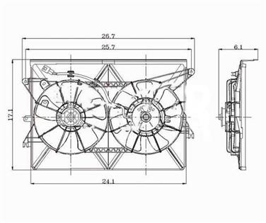 Dual Radiator and Condenser Fan Assembly TY 621120