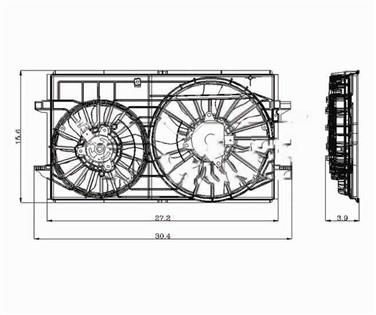 Dual Radiator and Condenser Fan Assembly TY 621150