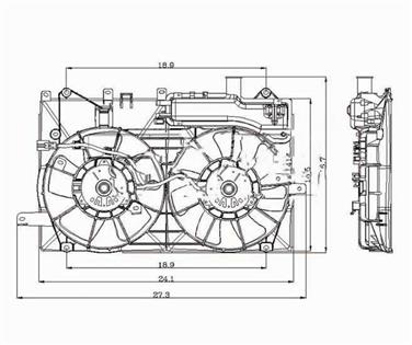 Dual Radiator and Condenser Fan Assembly TY 621190