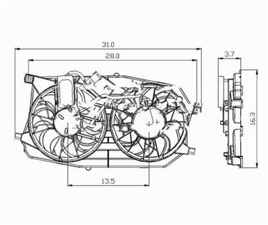 Dual Radiator and Condenser Fan Assembly TY 621280