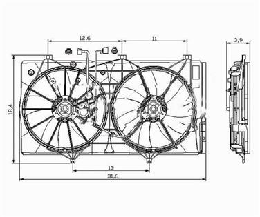 Dual Radiator and Condenser Fan Assembly TY 621300