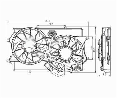 Dual Radiator and Condenser Fan Assembly TY 621310