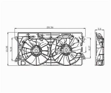 Dual Radiator and Condenser Fan Assembly TY 621350