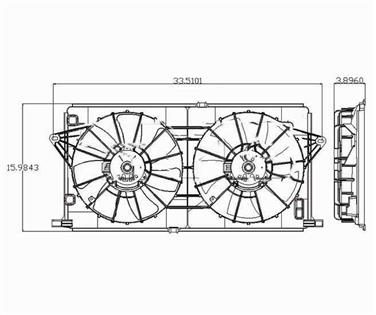 Dual Radiator and Condenser Fan Assembly TY 621440