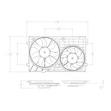 Dual Radiator and Condenser Fan Assembly TY 621490
