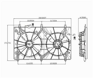 Dual Radiator and Condenser Fan Assembly TY 621580
