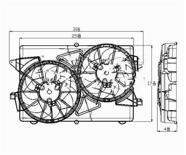 Dual Radiator and Condenser Fan Assembly TY 621610